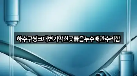 하수구씽크대변기막힌곳뚫음누수배관수리함